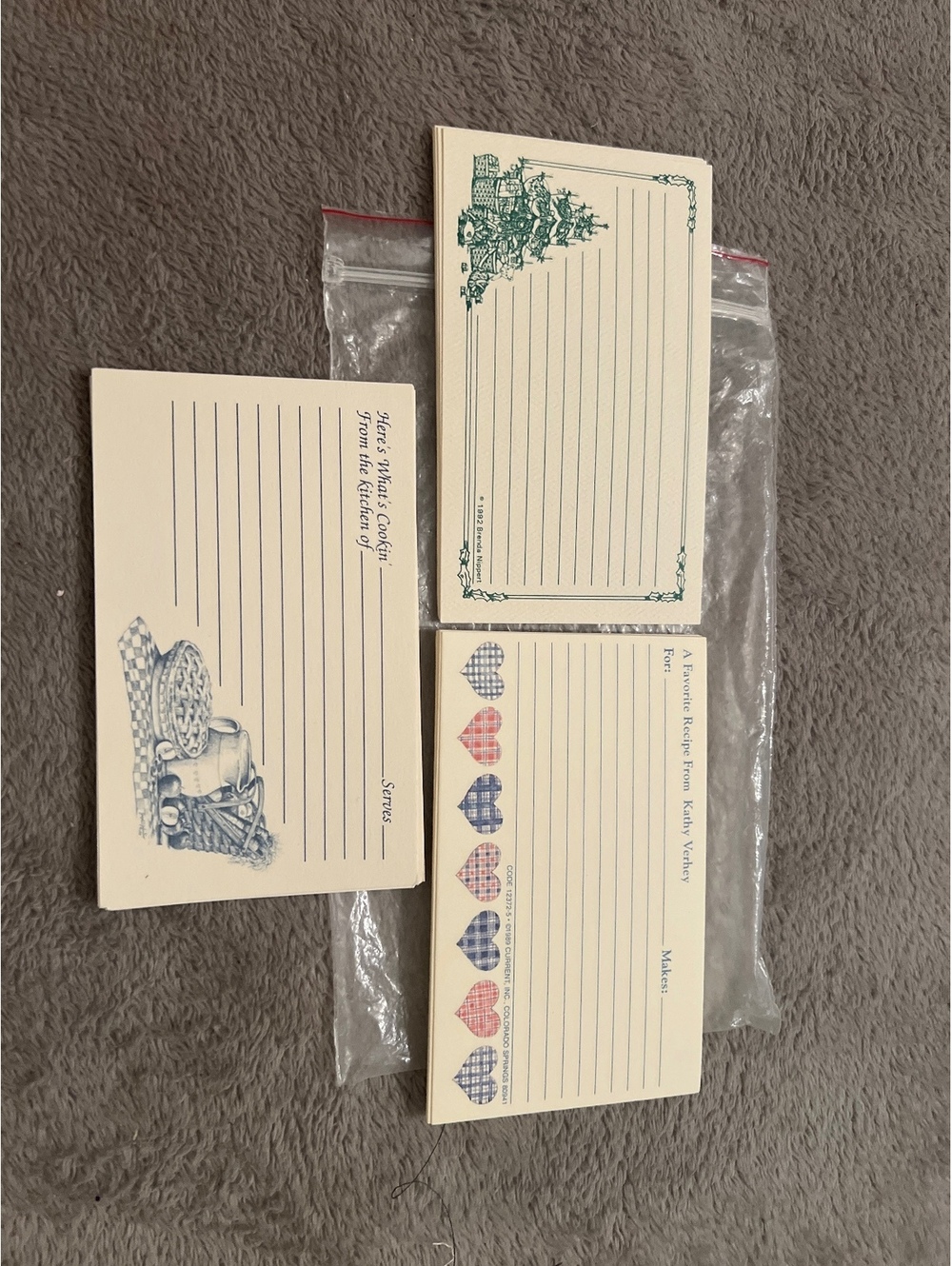 Basket Recipe Cards by Joseph A. Gallant - Set of 24 3x5 Recipe Cards